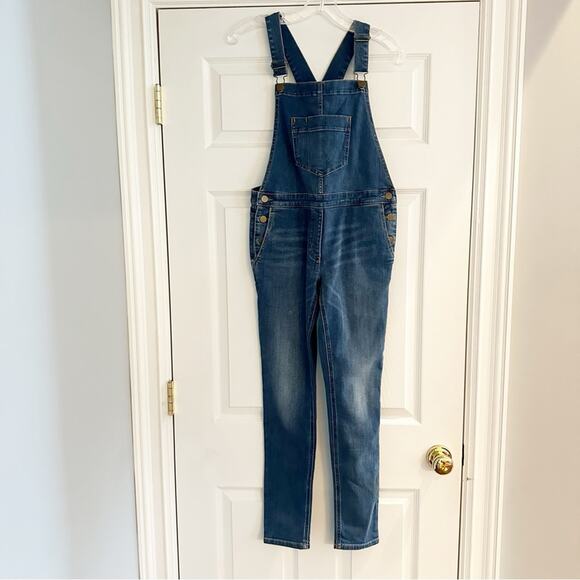 J Crew Crewcuts Skinny Stretch Blue Denim Overalls H6614 NWT New Size 14 Girls - Picture 2 of 14
